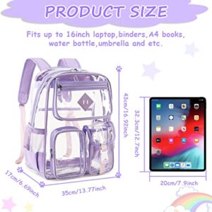 Heavy Duty PVC Transparent Book Bag for Girls See Through Backpack for School