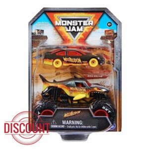 Monster Jam Official 1:64 Scale Diecast 2-Pack Monster Truck and Race Car: Megalodon