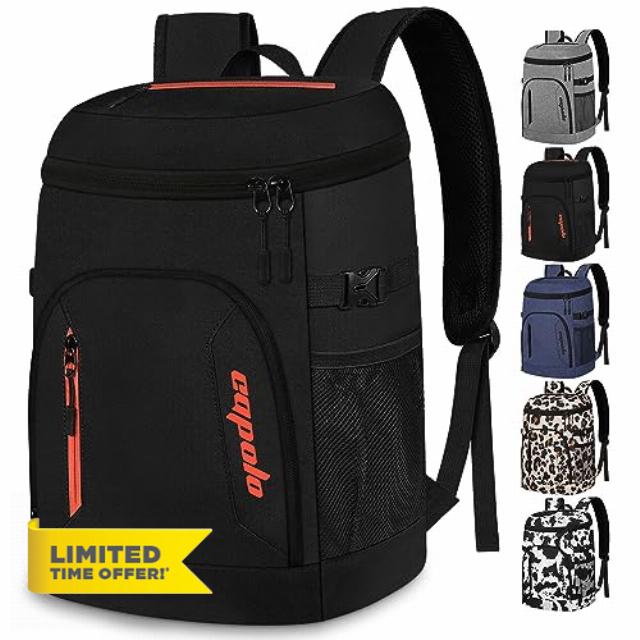 Capolo Backpack Coolers Insulated Leak Proof Black