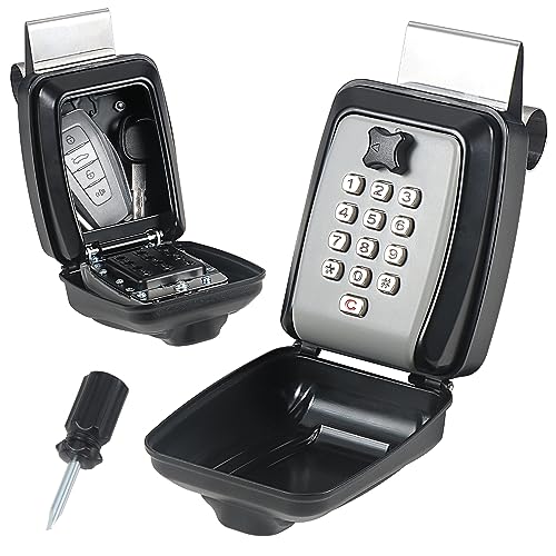 Black Portable Car Key Lock Box with Pouch