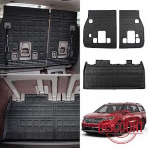 Thinzyou Fit 2022 2023 Kia Carnival Trunk Mat Cargo Liner Trunk Liner TPE All Weather Back Seat Cover Protector Cargo Mat Kia Carnival Accessories