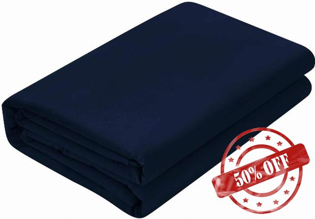 Kanak Bedding 100% Egyptian Cotton 800 Thread Count Luxury 1-Piece Flat Sheet King Size - Navy Blue