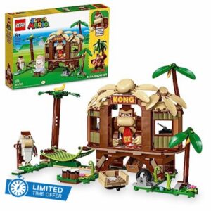LEGO Super Mario Donkey Kong&rsquo;s Tree House Expansion Set 71424 Collectible with 2 Buildable Characters; Donkey Kong and Cranky Kong