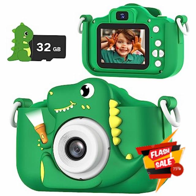 OUTUVAS Dinosaur Kids Camera for Boys