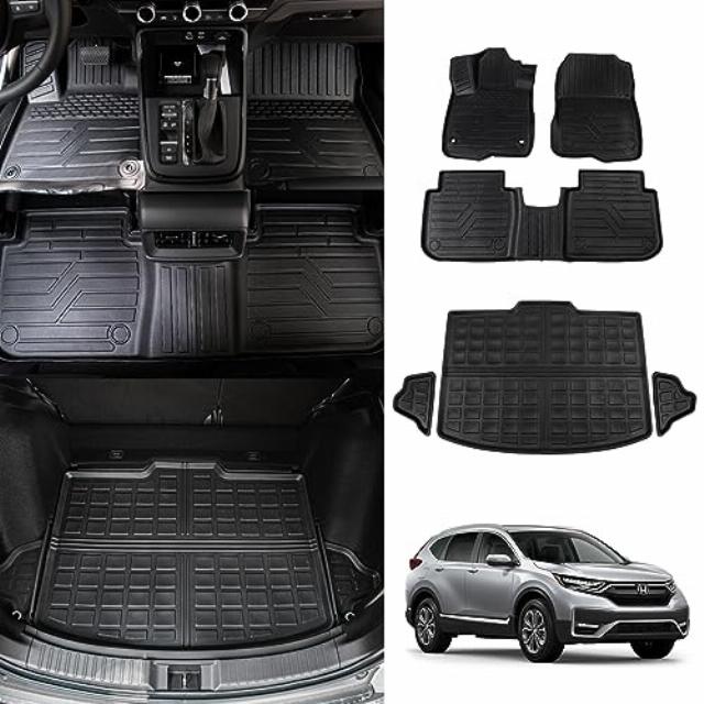 Thinzyou Fit 2023 2024 Honda CRV Floor Mats Trunk Mat Cargo Liner TPE All Weather Cargo Mat 2023 Fuel CRV Accessories (Lower Deck