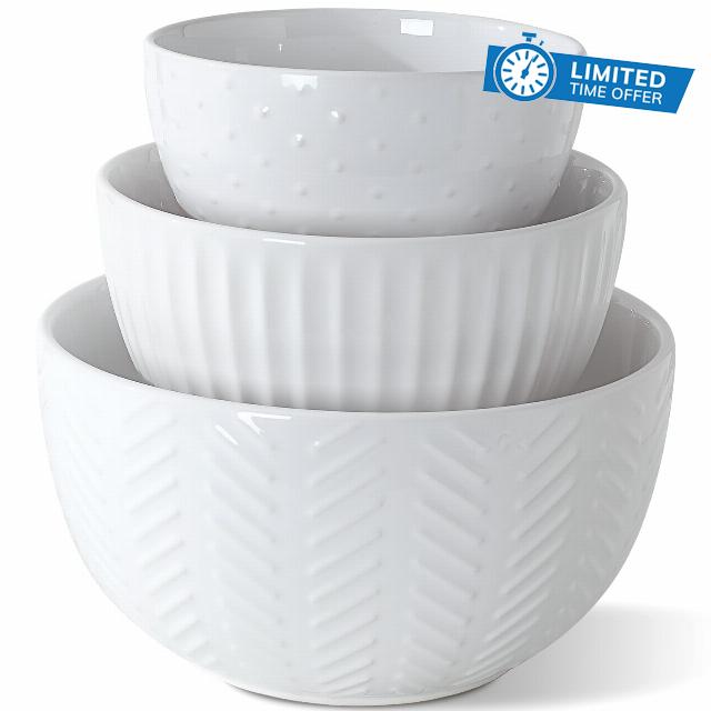 HAPPY KIT Mixing Bowls Set 5/3/1.5QT