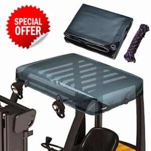 Amerbro Universal Tinted Clear Forklift Cover - UV Protection Forklift Rain Cover - Rain Canopy Cover for Forklift - Heavy Duty Waterproof Vinyl Materials - 33 x 45in