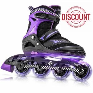 Ruthfot Adjustable Inline Skates for Boys and Girls with Full Light Up Wheels