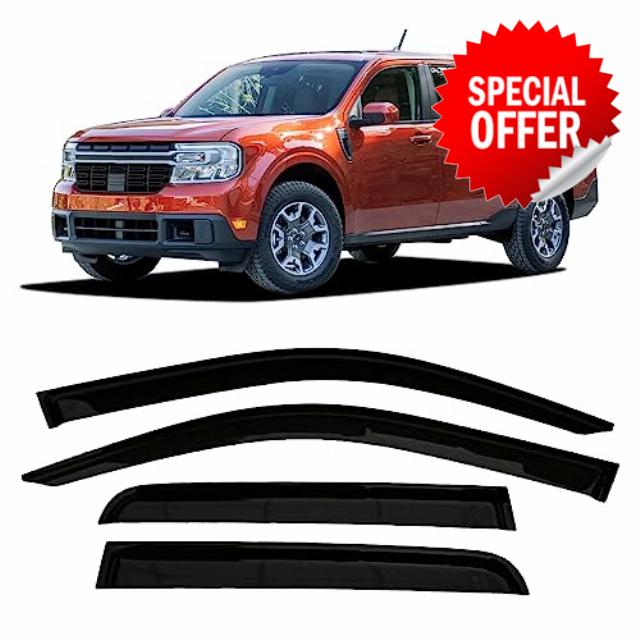 SAOKNCE 4 Pieces Tape-on Extra Durable Rain Guards Fit for 2022 2023 Ford Maverick