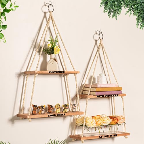 Set of 3 Wall Display Shelving Home Organizer Rack for Living Room Bedroom Bathroom Kitchen