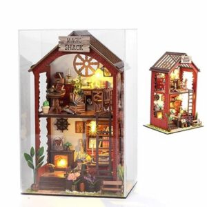 Plustopoy Dollhouse Miniature DIY House Kit with Dust Cover