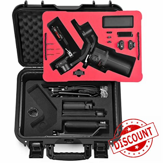 LEKUFEE Waterproof Hard Carrying Case Compatible with DJI RS 3 Mini/DJI Mic (2 TX + 1 RX + Charging Case) and More DJI RS3 Mini Gimbal Stabilizer Accessories(Black Hard Case Only)