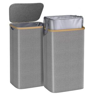 100L Waterproof Laundry Basket with Lid and Removable Bag