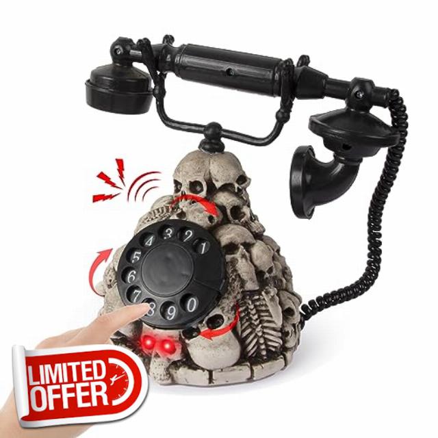 Telephones Halloween Decorations Spooky Vintage Phone Decoration with Rotary Dial Phone