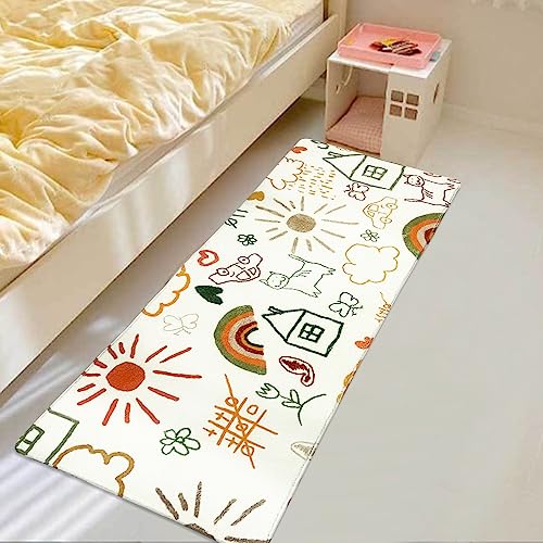 Animals Area Rug Non Skid Washable Cartoon Carpet Cute Baby Crawling Play Mat for Living Bedroom Playroom Nursery Decor (Runner