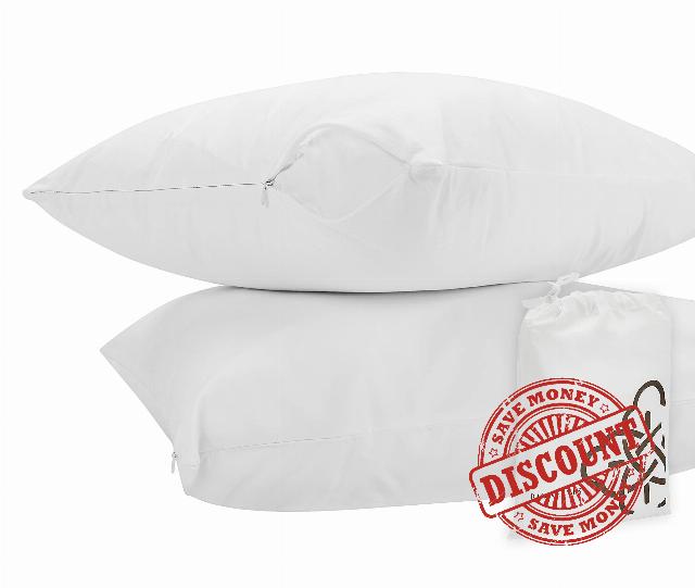 Bioweaves 100% Organic Cotton Breathable Pillow Protectors GOTS Certified with Zipped Closure – Euro