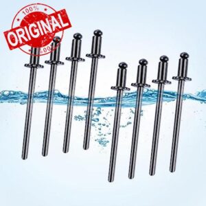 8pcs For Chrysler GM Ford AMC Cars Stainless Steel Rosette Rivets VIN Door Tags (Black)