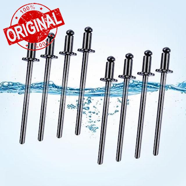 8pcs For Chrysler GM Ford AMC Cars Stainless Steel Rosette Rivets VIN Door Tags (Black)