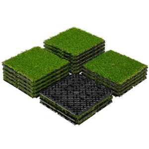 Fake Grass Tiles Self-draining for Pet Indoor/Outdoor Flooring Decor