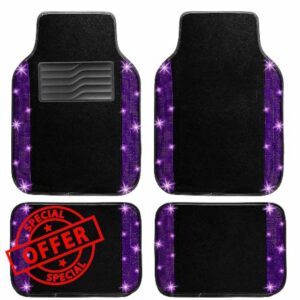 NBTEPEM Bling Car Floor Mats Full Set