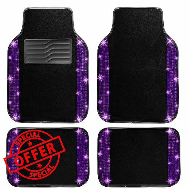 NBTEPEM Bling Car Floor Mats Full Set
