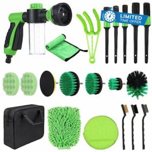 Aumotop Car Washer Sprayer Kits Car Washer Kits Car Brush Sets 21pcs Car Cleaning Tools Kit for Interior