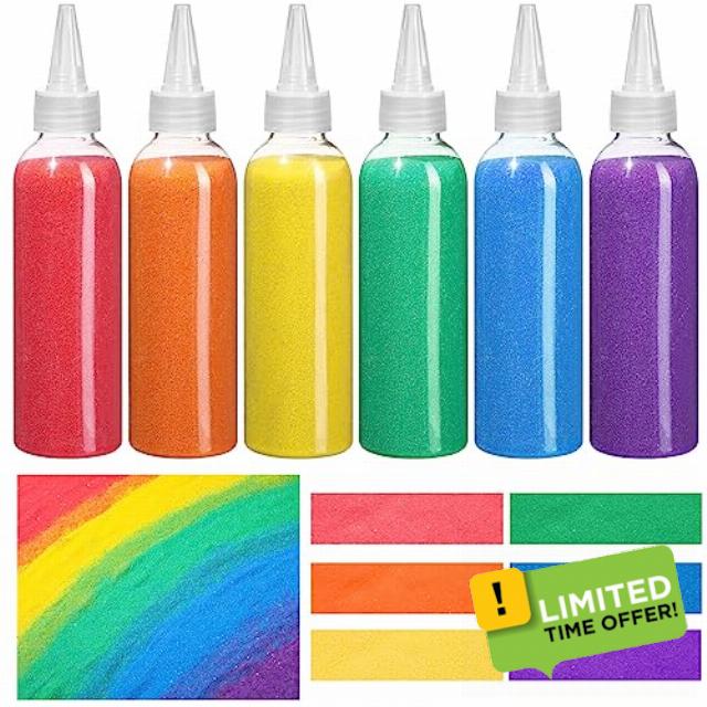 Libima 6 Pcs Terrarium Sand DIY Drawing Sand Wedding Art Colored Sand Decorative Sand Bottles Arts and Crafts Kit for Kids Painting Decorations (Fresh Colors)