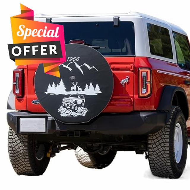 JUMIAP 35" Spare Tire Cover Compatible with 2021-2024 Ford Bronco Accessories 35-Inch (with Back-up Camera) Wildtrak
