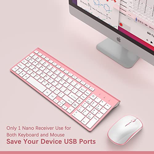 J JOYACCESS 2.4G USB Compact and Slim Wireless Keyboard and Mouse Combo for PC