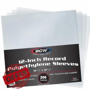 BCW 200ct 12-Inch Vinyl Record Sleeves | 33 RPM Record Sleeves