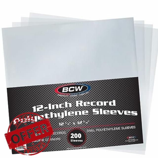 BCW 200ct 12-Inch Vinyl Record Sleeves | 33 RPM Record Sleeves