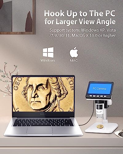 Aopick 4.3 Inch Coin Microscope 50X-1000X Magnification