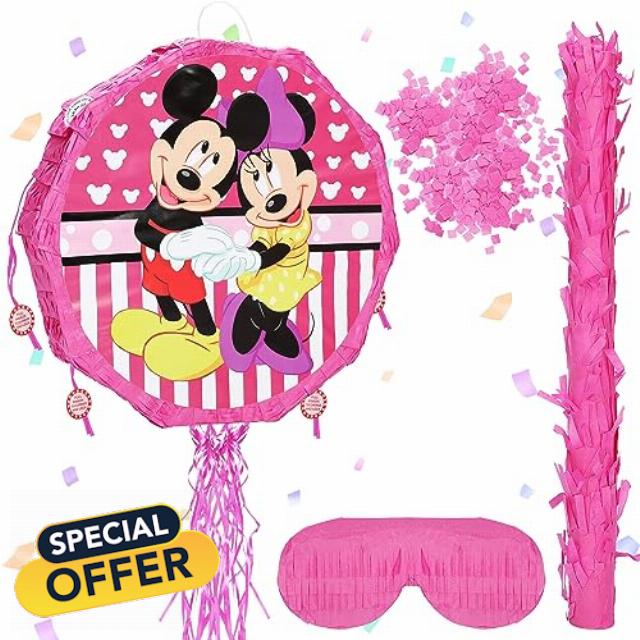 Cartoon Mouse Pinata with Blindfold