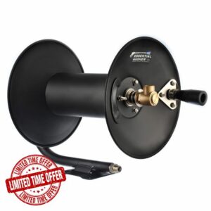 ESSENTIAL WASHER Pressure Washer Hose Reel | 100ft Pressure Washer Reel | High Pressure Hose Reel 4000 PSI | 3/8 Hose Reel | Commercial Grade Power Washer Hose Reel | Pressure Washer Hose Reel 100 Ft