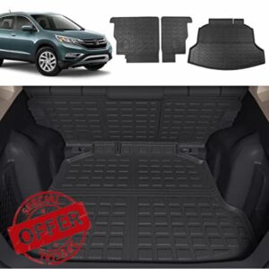 Xipoo Fit 2012-2016 Honda CRV Cargo Liner Rear Backrest Mat TPE Trunk Mat for 2012 2013 2014 2015 2016 Honda CRV Accessories (Cargo Mat +Backrest Mats)
