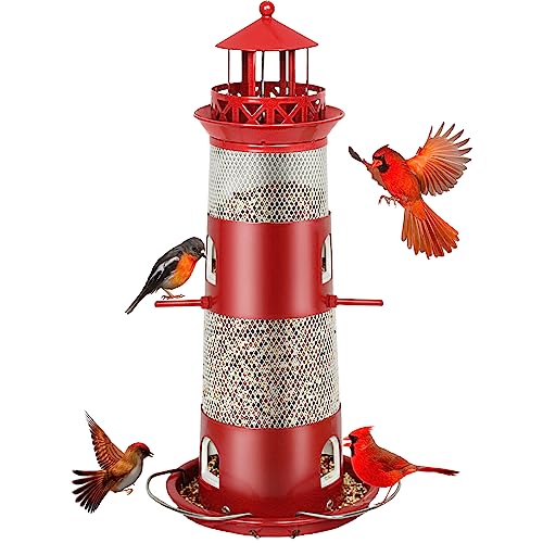 Squirrel Proof Birds Feeder with 5 Ports 4 Lbs Large Capacity