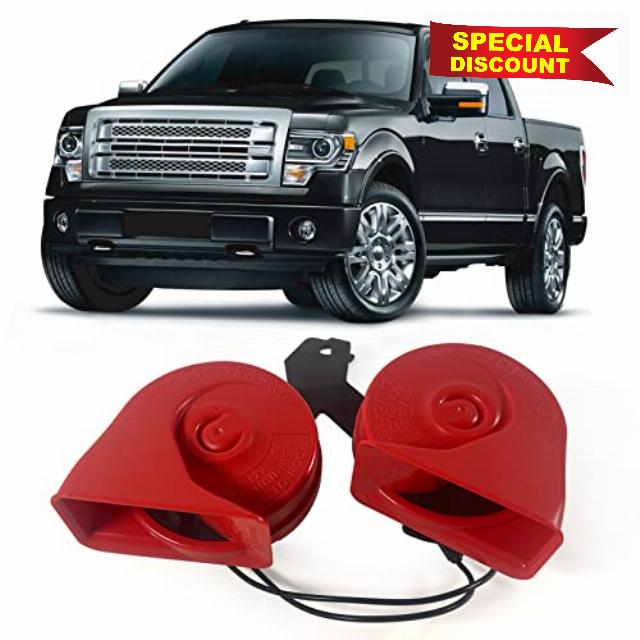 Lqito Horn Assembly with Bracket Compatible with 2009-2014 Ford F-150 Replace # 9L3Z-13832-A