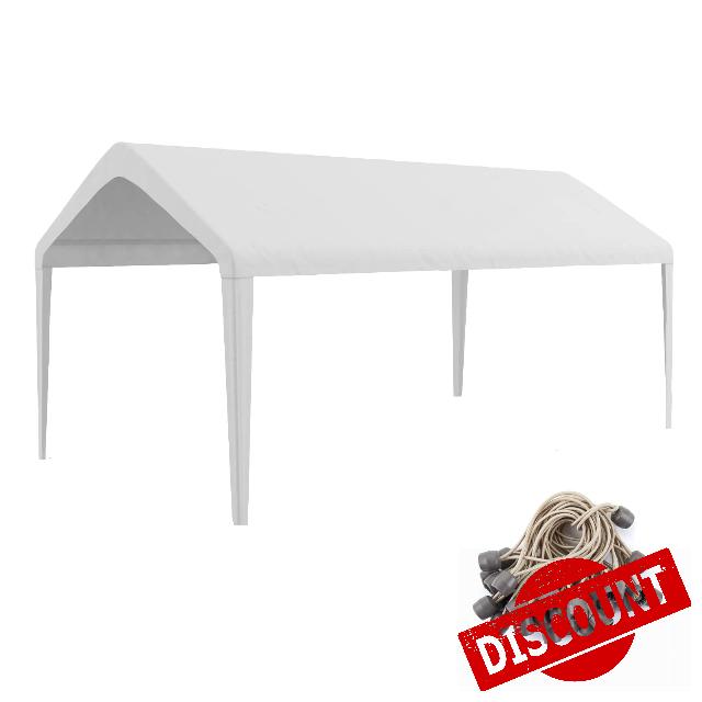 Carport Replacement Canopy Cover 10'x20' for Tent Top Garage Shelter Cover with Ball Bungees
