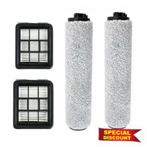 Replacement Parts Brush Roll and HF3 3649A Vacuum Filters Compatible with Bissell Crosswave Vacuum Cleaner （2 Multi-Surface Brush Roller+2 Hepa Filter