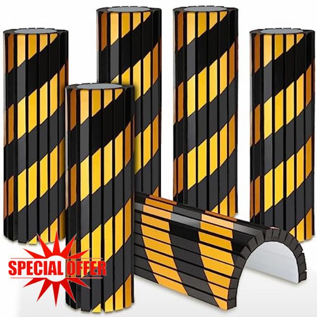 Datanly 6 Pcs Garage Wall Corner Guard Reflective Garage Wall Protector Foam Garage Stoppers for Your Vehicle Parking Bumpers Garage Pole Padding for Garage Parking Lot
