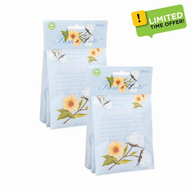 Fresh Scents Scented Sachets - White Cotton