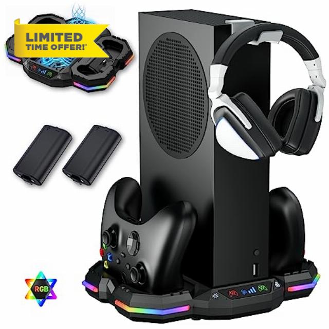 Wiilkac Cooling Fan Stand for Xbox Series S with RGB Light Strip