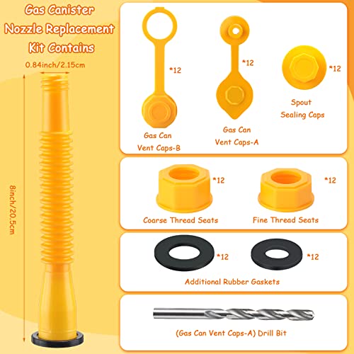 and 2 Kinds Gas Can Vent Cap Bendable Nozzle Kit Fits Most of the Oil Gas Cans Water Gas Container Jug