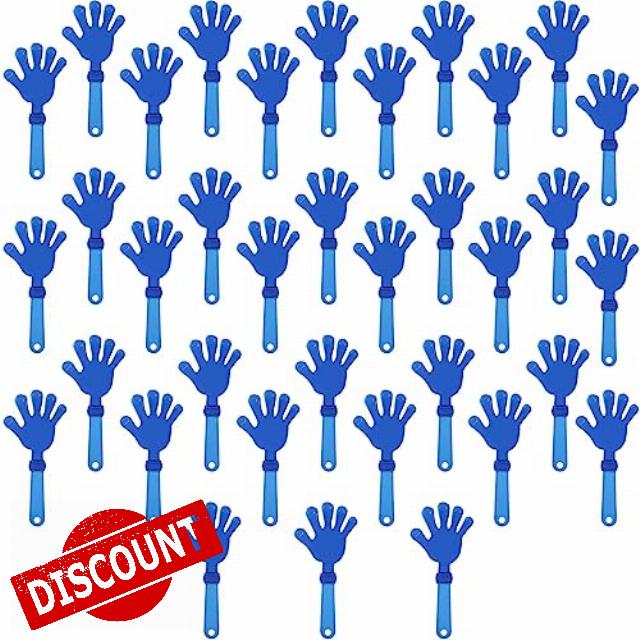 ZCYSRLQIN 36 Pcs Royal Blue Hand Clappers 7.5 Inch Clappers Noisemakers Noise Makers Party Favors Plastic Party Clapper Sporting Events Cheers Ball Dance Basketball Football Noisemakers (Royal Blue)