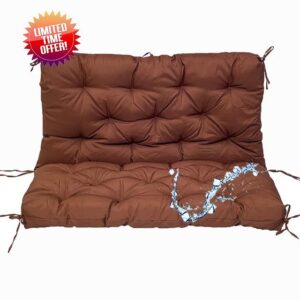 Waterproof Thicken 5" porch outdoor swing cushions 2-3 Seater Swing Replacement Cushions with Backrest High elastic PP cotton filling UV-outdoor loveseat cushion swing cushion