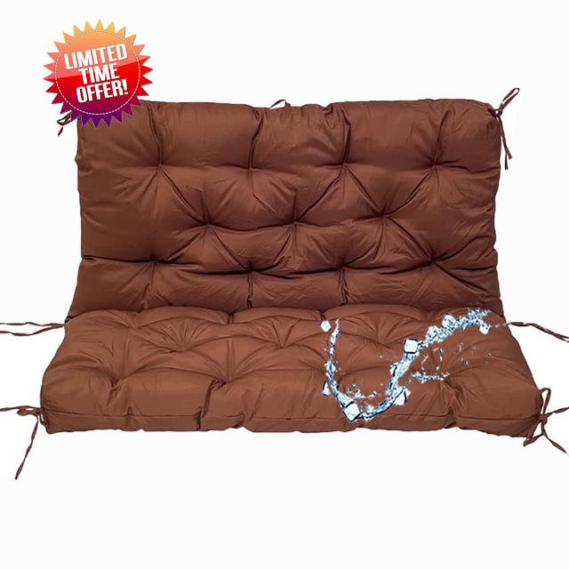 Waterproof Thicken 5" porch outdoor swing cushions 2-3 Seater Swing Replacement Cushions with Backrest High elastic PP cotton filling UV-outdoor loveseat cushion swing cushion