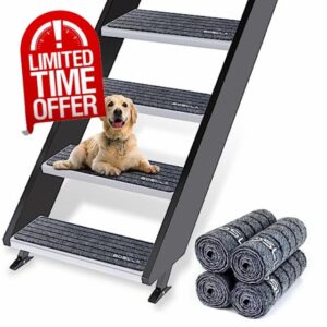 boslla RV Step Covers Rug 4 Pack Stair Covers Carpet 24&rdquo;x7.5&rdquo; for Mobile Home