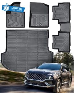 Liner Master&reg; for Hyundai Santa Fe Floor Mats 2023 2022 2021 (Not for Hybrid) 4 PCS All Weather Custom Floor Liners Fit for Front Rear Cargo