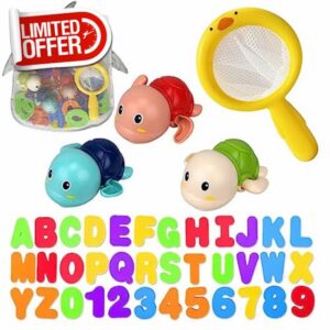 Bath Toys for Toddlers 1-3 - Mold Free Bath Toys Baby Pool Toys Toddler Age 1-2-4 Bath Toys for Infants 6-12 Months 1 2 3 4 Year Old Girl Boys Gifts Wind-Up Bathtub Toys for Baby Water Tub Toys