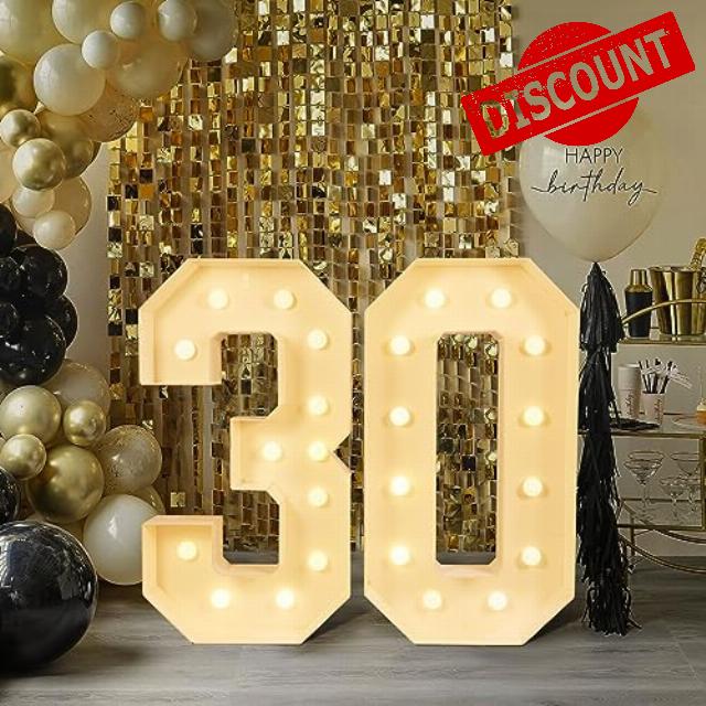 Foxrush Mosaic Number Birthday Decorations Kit (30 Style)
